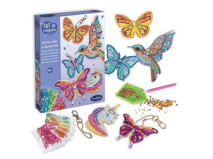 Achat Kit Art création porte-clé à Diamanter - Papillons