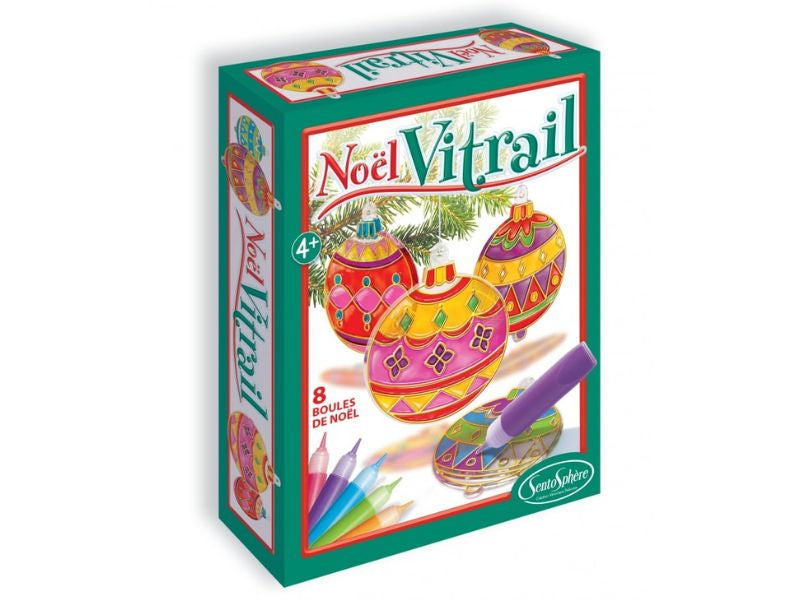 Achat Kit de création Vitrail Noël 8 boules - Sentosphère