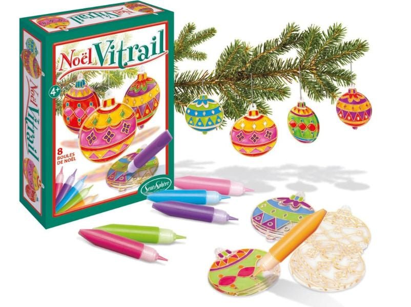 achat Kit de création Vitrail Noël 8 boules - Sentosphère
