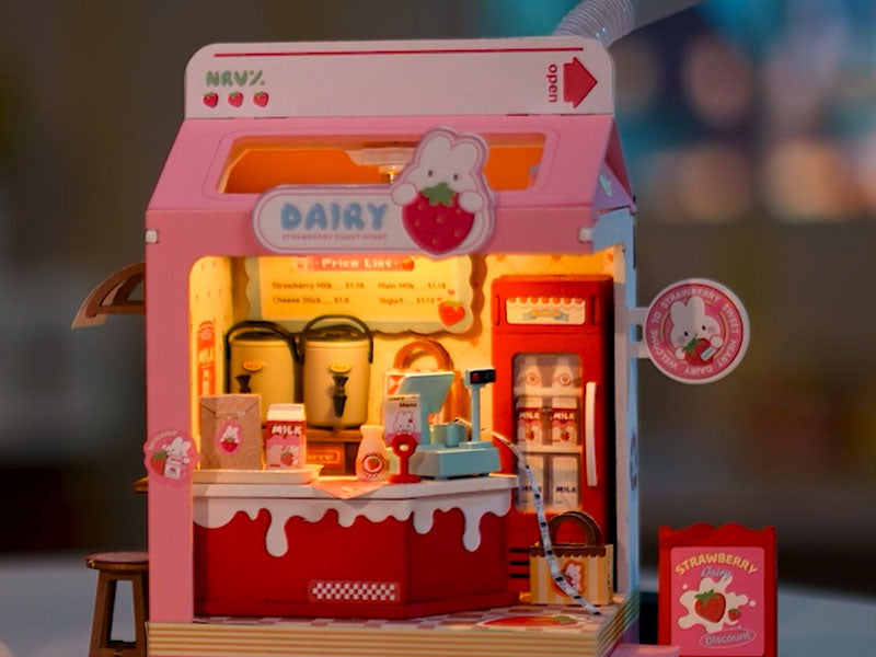 achat Pièce miniature Milk Box à la fraise DIY - Rolife