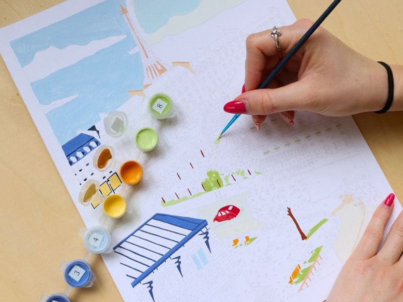 achat PETIT DÉFAUT : PETIT PRIX ! Coffret peinture au numéro - Petit Pinceau - Un printemps à Paris