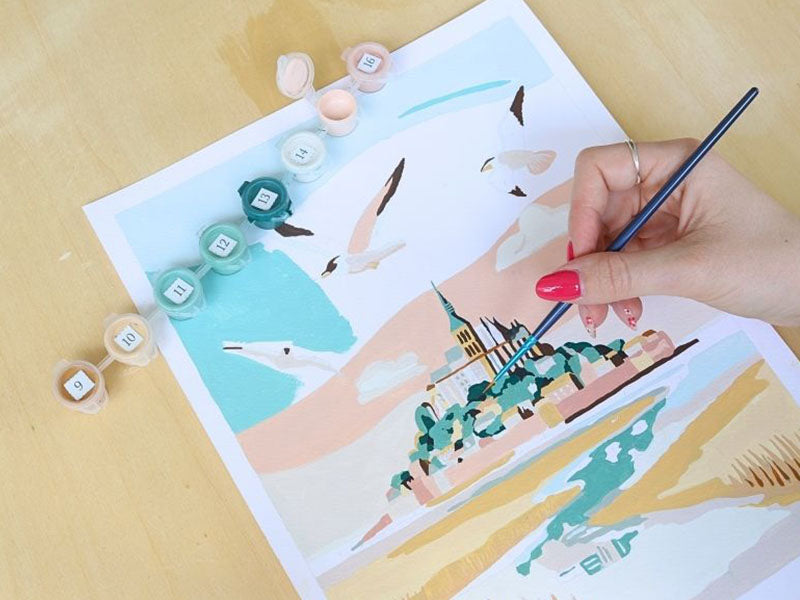 PETIT DÉFAUT : PETIT PRIX ! Coffret peinture au numéro - Petit Pinceau - Mont Saint-Michel