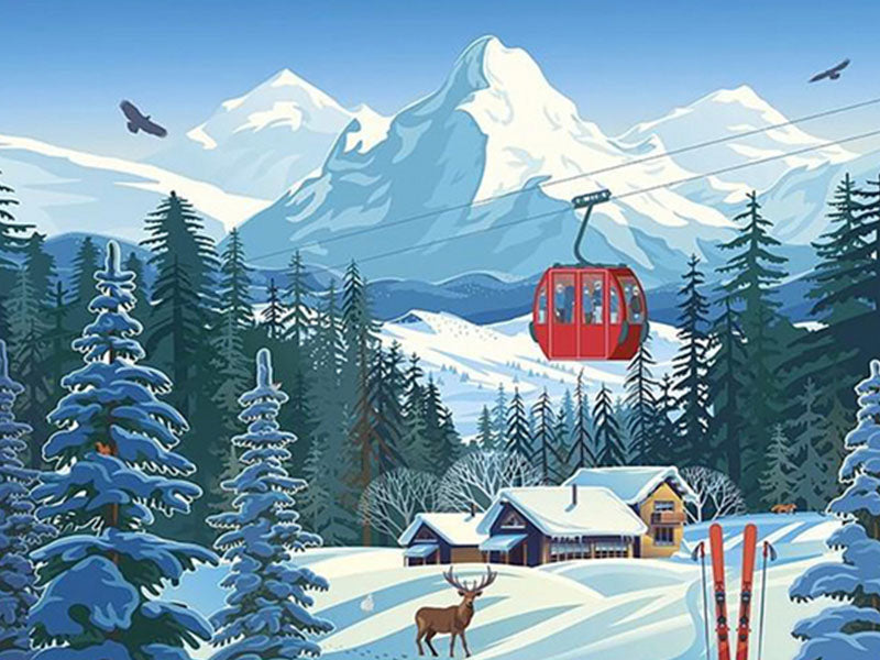 achat Puzzle 1000 pièces Paysage enneigé - Calypto