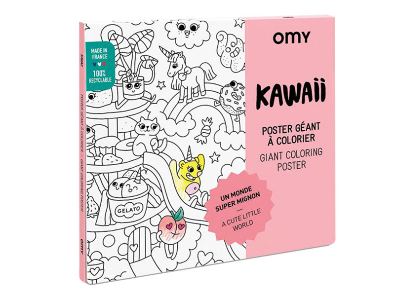 Achat Poster géant à colorier KawaÏ Un monde super mignon - OMY