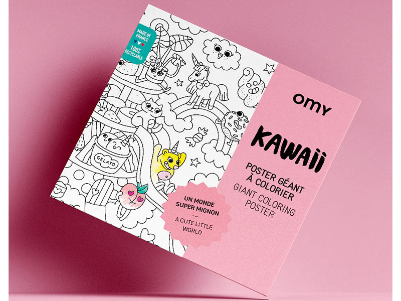 Achat Poster géant à colorier KawaÏ Un monde super mignon - OMY