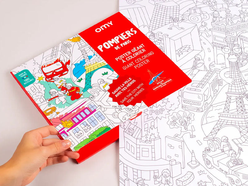 Achat Poster géant à colorier Pompiers de Paris - OMY
