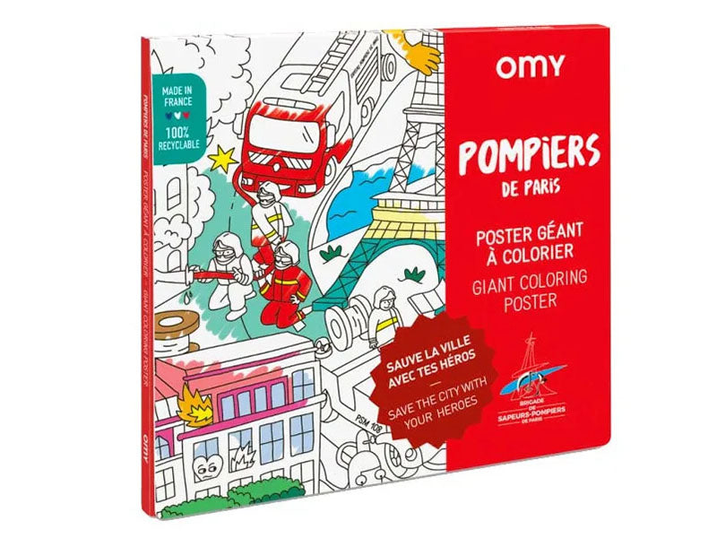 Achat Poster géant à colorier Pompiers de Paris - OMY