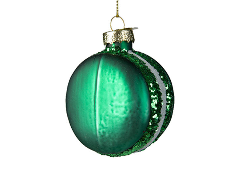 Achat Suspension de Noël en verre - Macaron vert