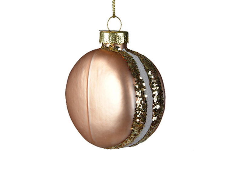 Achat Suspension de Noël en verre - Macaron champagne