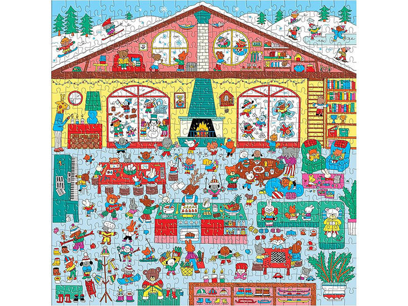 Achat Puzzle Winter Chalet & Cherche et trouve - 500 pièces - Galison