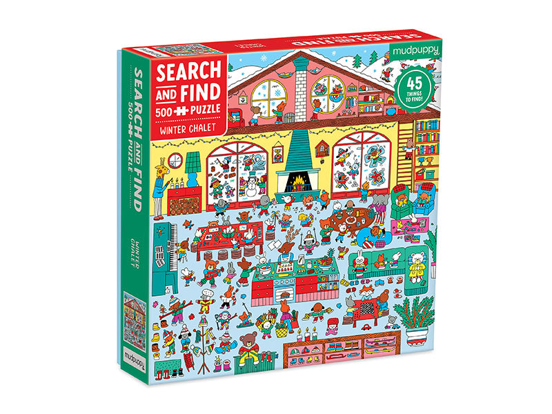 Achat Puzzle Winter Chalet & Cherche et trouve - 500 pièces - Galison