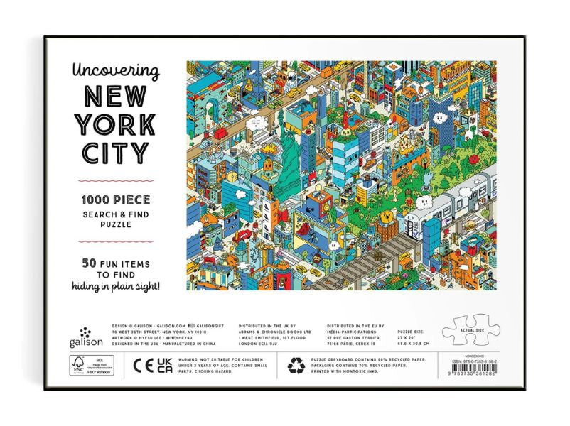 Achat Puzzle Uncovering New York - 1000 pièces - Galison