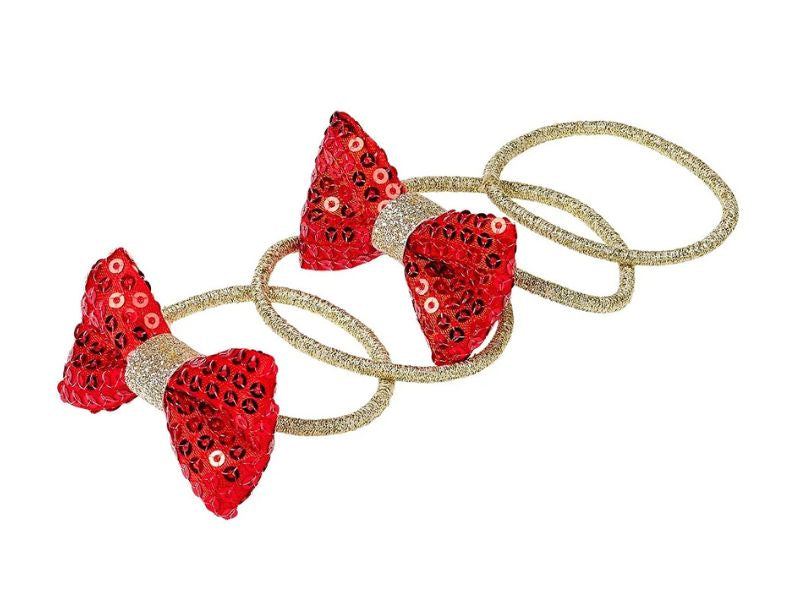Achat 4 élastiques dorés et sequins rouges Michela Noël - Souza