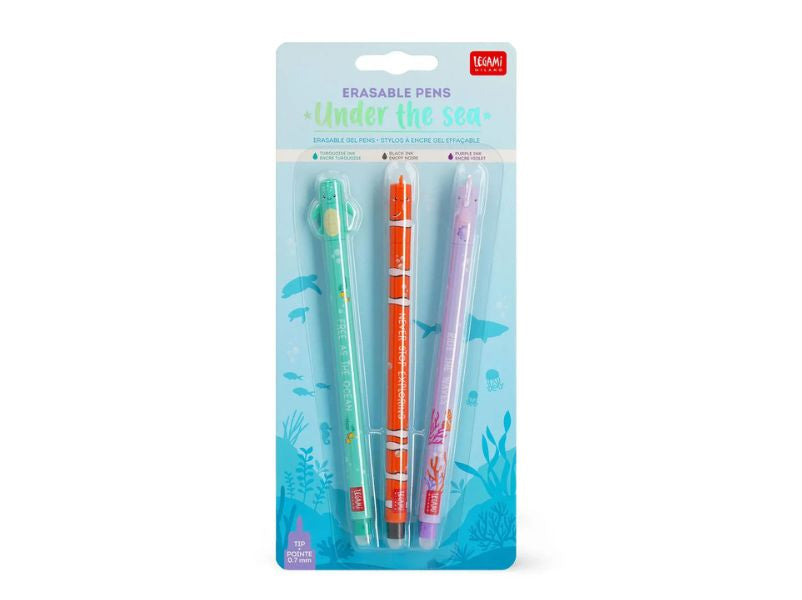 achat Set de 3 Stylos à encre gel effaçable Sous l'océan - Legami