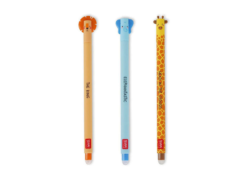 Achat Set de 3 Stylos à encre gel effaçable Savane sauvage - Legami