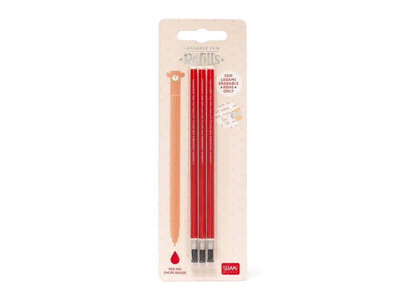 Achat 3 Recharges pour Stylo à encre effaçable - Rouge - Legami