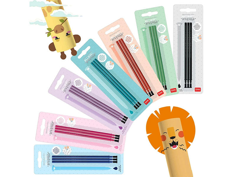 achat 3 Recharges pour Stylo à encre effaçable - Rouge - Legami