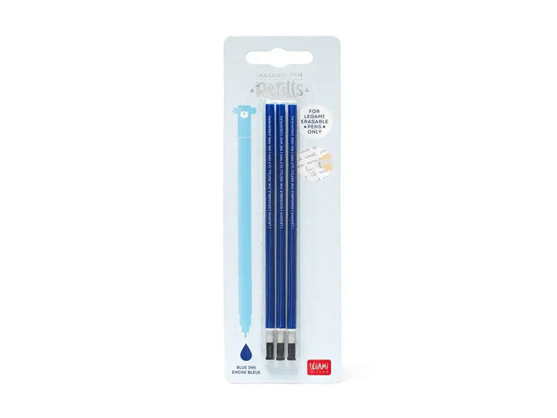 Achat 3 Recharges pour Stylo à encre effaçable - Bleu - Legami