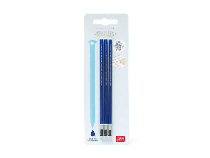 Achat 3 Recharges pour Stylo à encre effaçable - Bleu - Legami