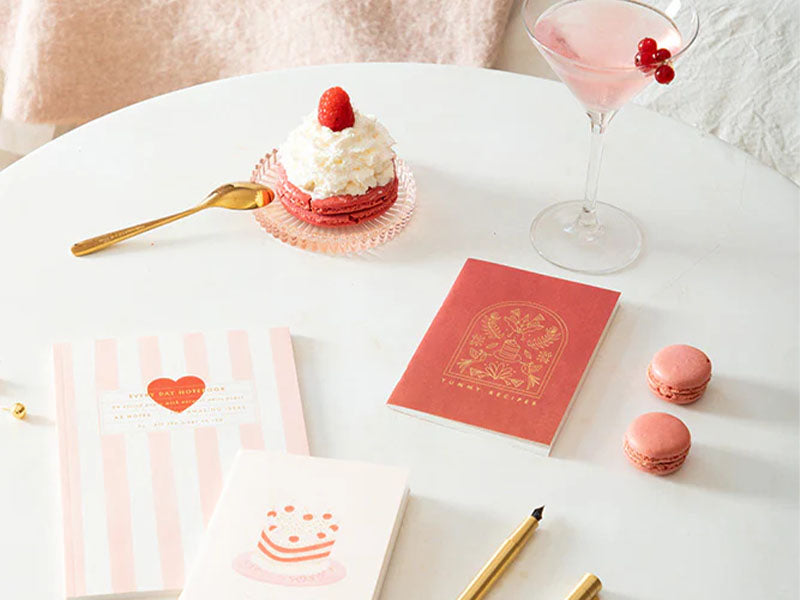 Achat Bloc-notes Coeur Pink Strips - ATWS
