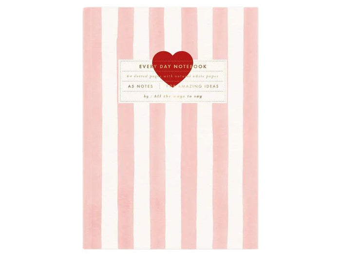 Achat Cahier Coeur Pink Strips - A5 - ATWS
