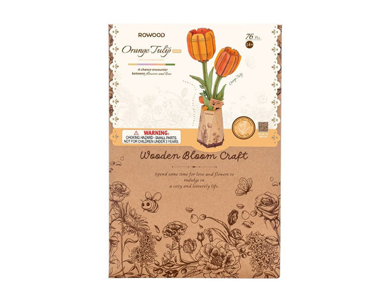 achat Maquette Tulipes Oranges en bois Puzzle 3D - Rolife