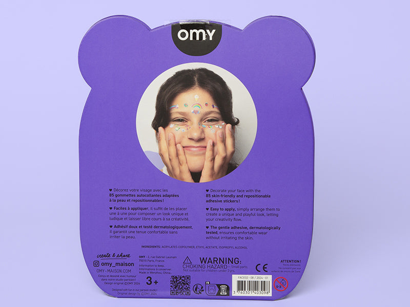 achat Stickers de visage kawaii - OMY | 85 gommettes autocollantes