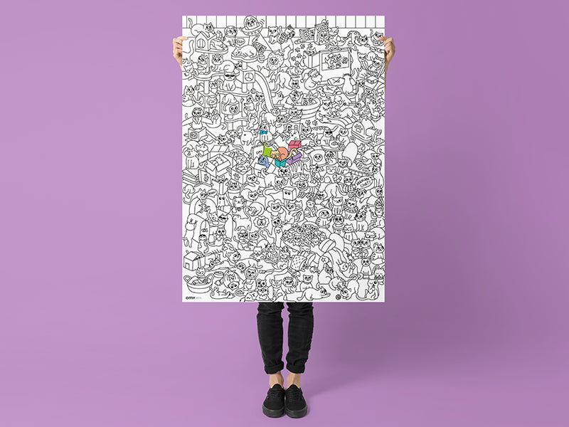 achat Poster géant à colorier - KITTY - OMY