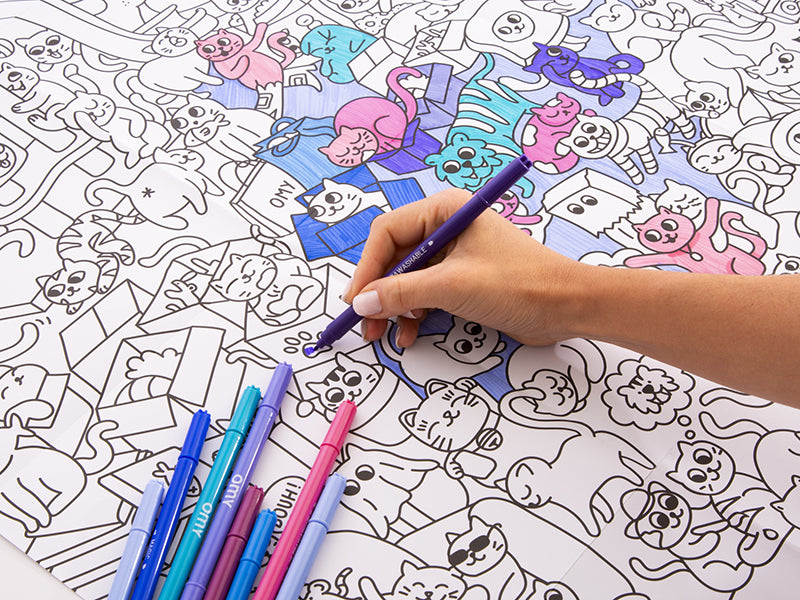 achat Poster géant à colorier - KITTY - OMY