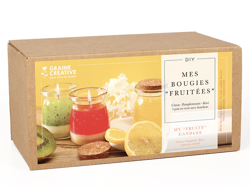 Achat Coffret kit DIY bougies fruitées 3 designs Graine Creative