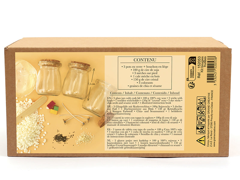 Achat Coffret kit DIY bougies fruitées 3 designs Graine Creative