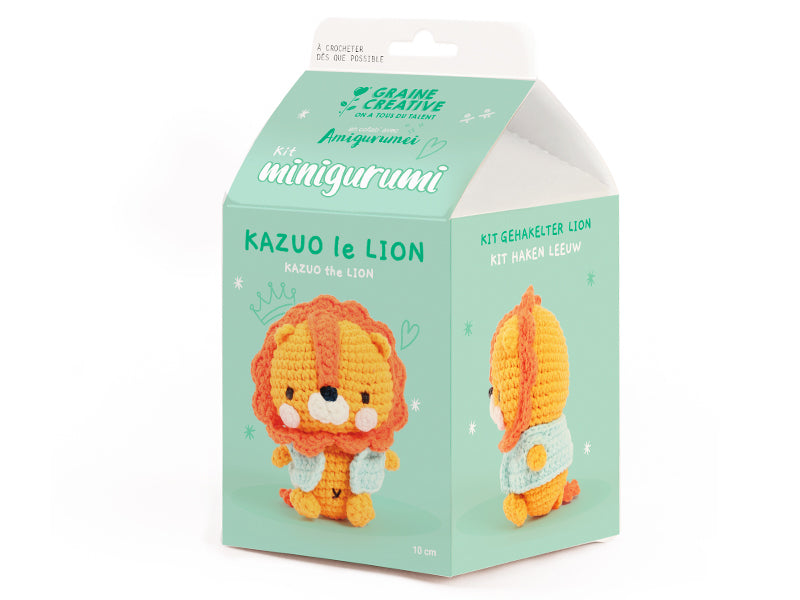 Achat Coffret kit minigurumi lion Kazuo par Graine Creative