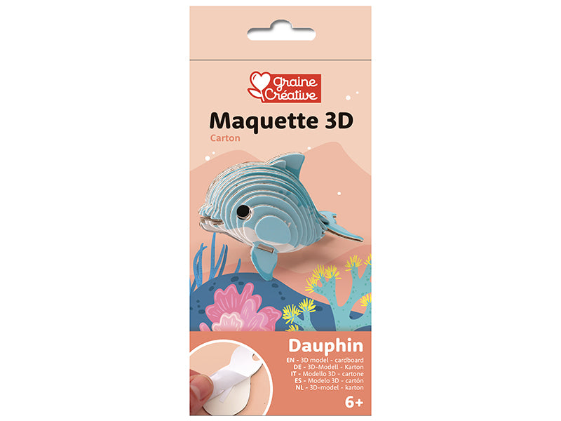 achat Maquette en bois 3D Dauphin à assembler sans colle - Graine créative