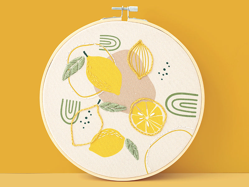 achat Kit broderie Graine Créative citron - Tambour 20cm