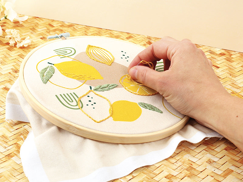achat Kit broderie Graine Créative citron - Tambour 20cm