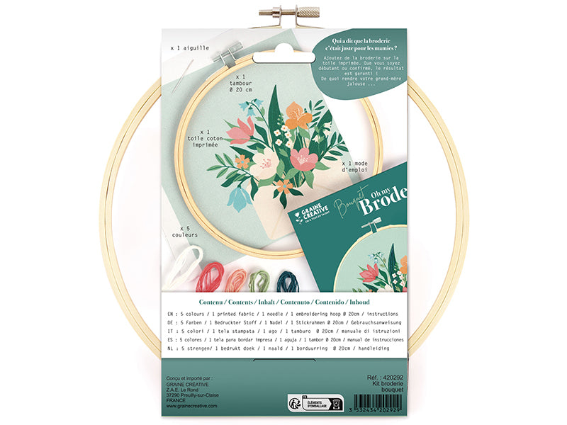Achat Kit broderie partielle Graine Créative motif bouquet