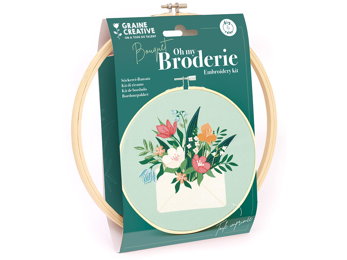 achat Kit broderie partielle Graine Créative motif bouquet