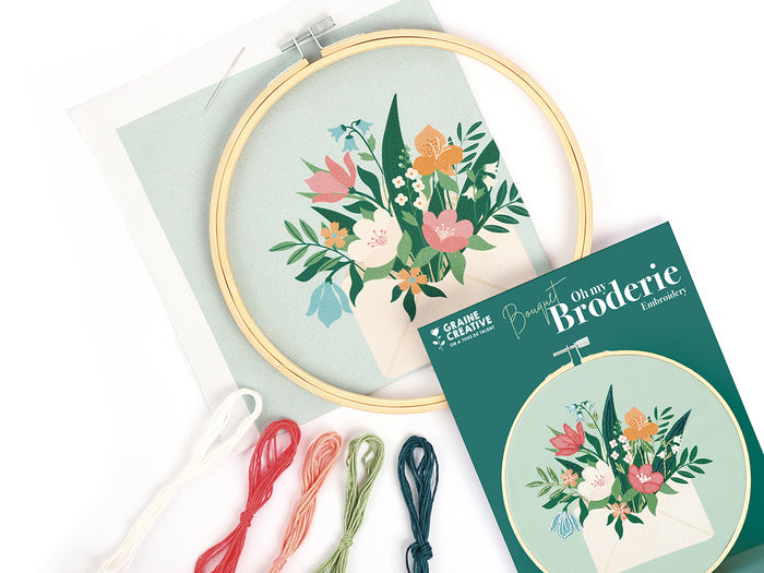 Achat Kit broderie partielle - Bouquet