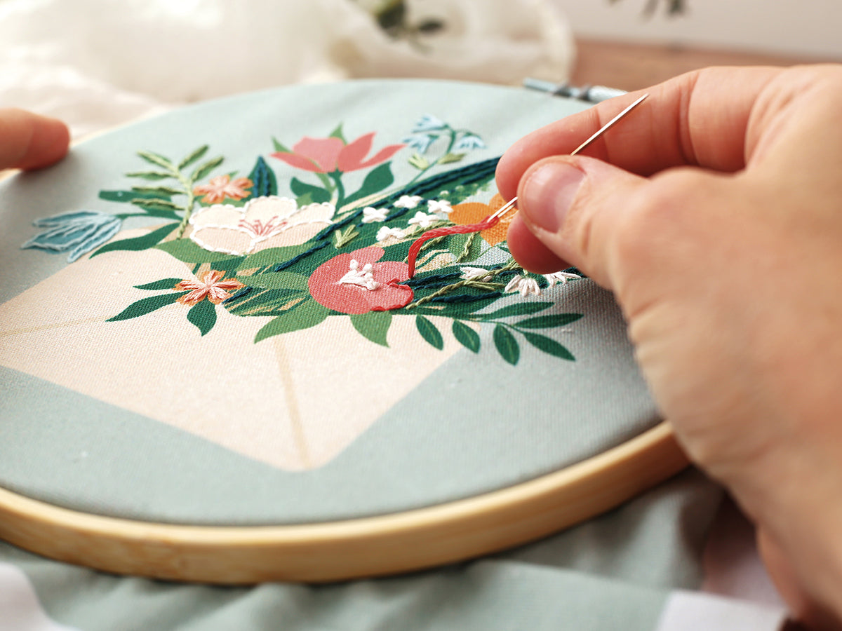 achat Kit broderie partielle Graine Créative motif bouquet