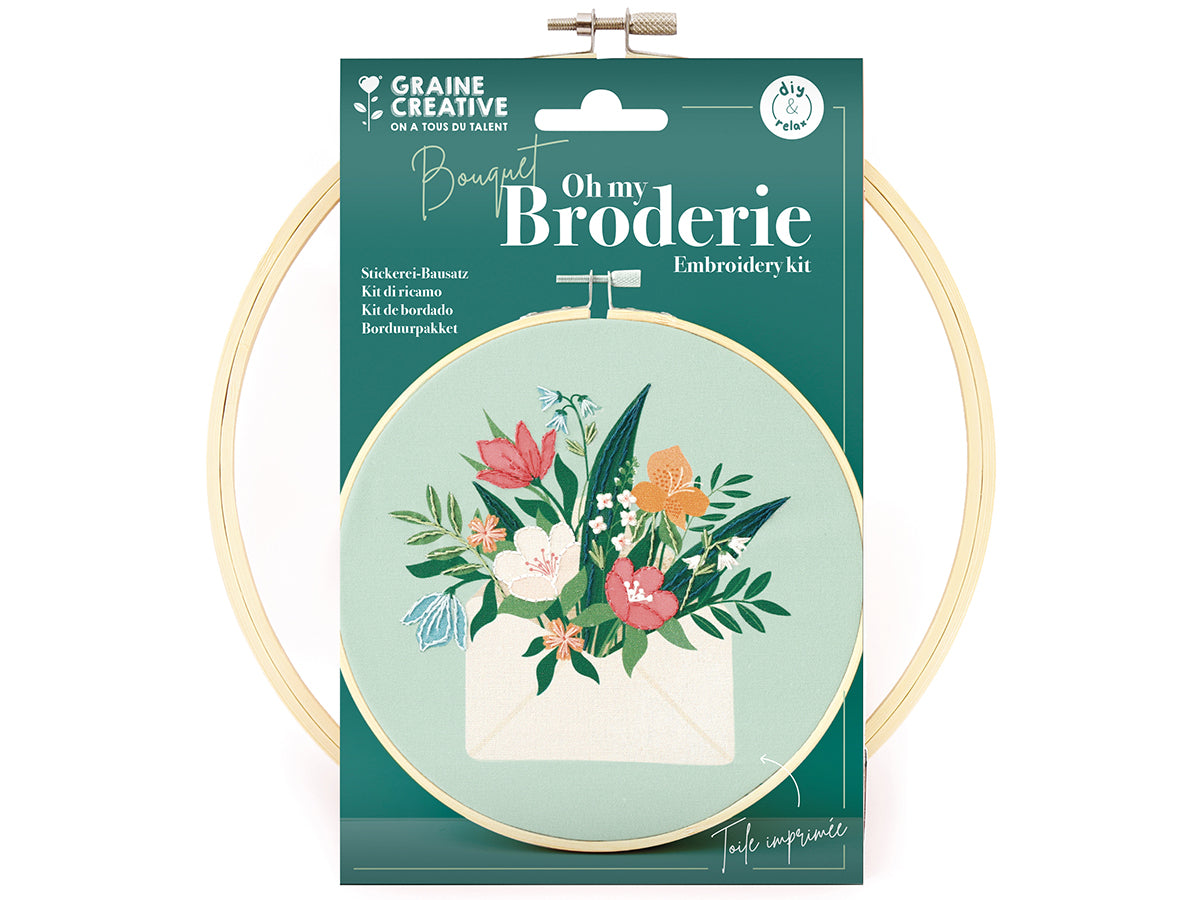 Achat Kit broderie partielle Graine Créative motif bouquet