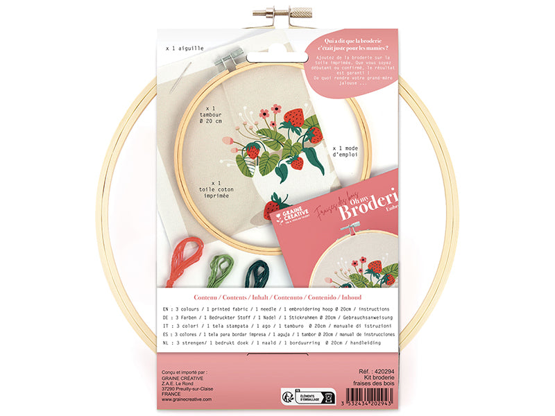Achat Kit broderie partielle fraise de, qualité au meilleur prix