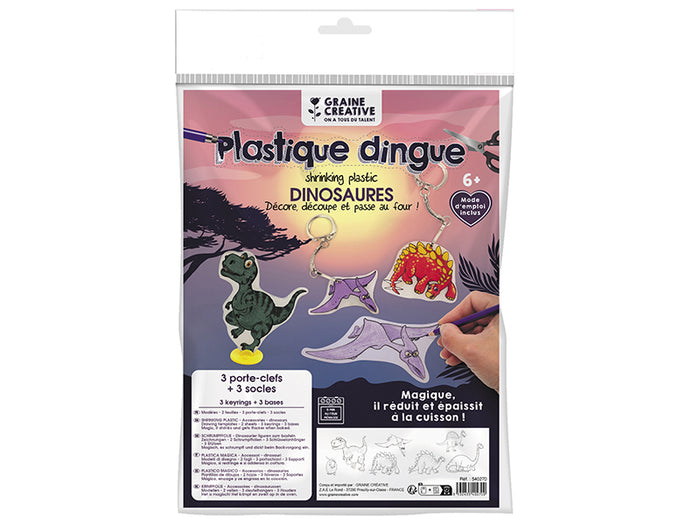 Achat Kit plastique dingue Graine Créative dinosaures 3 porte-clés