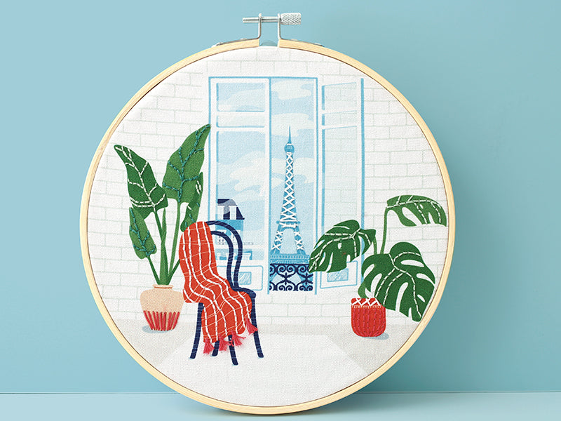 achat Kit broderie partielle Paris 20cm pour décoration murale