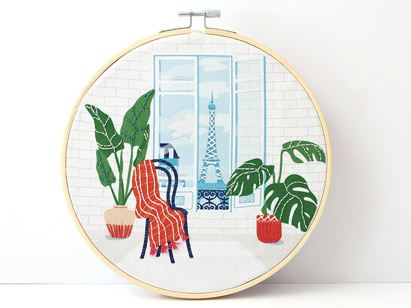achat Kit broderie partielle Paris 20cm pour décoration murale
