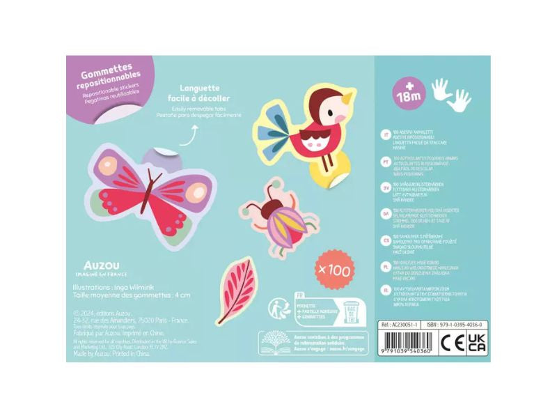 achat Pochette de 100 gommettes bébé - P'tites bêtes