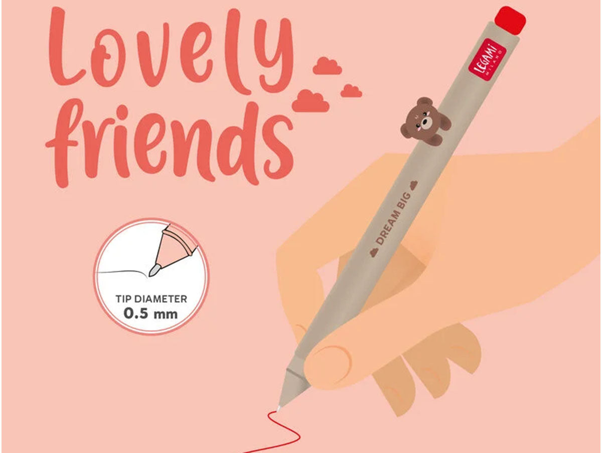 achat Stylo à Encre Gel Ours Lovely Friends - Legami