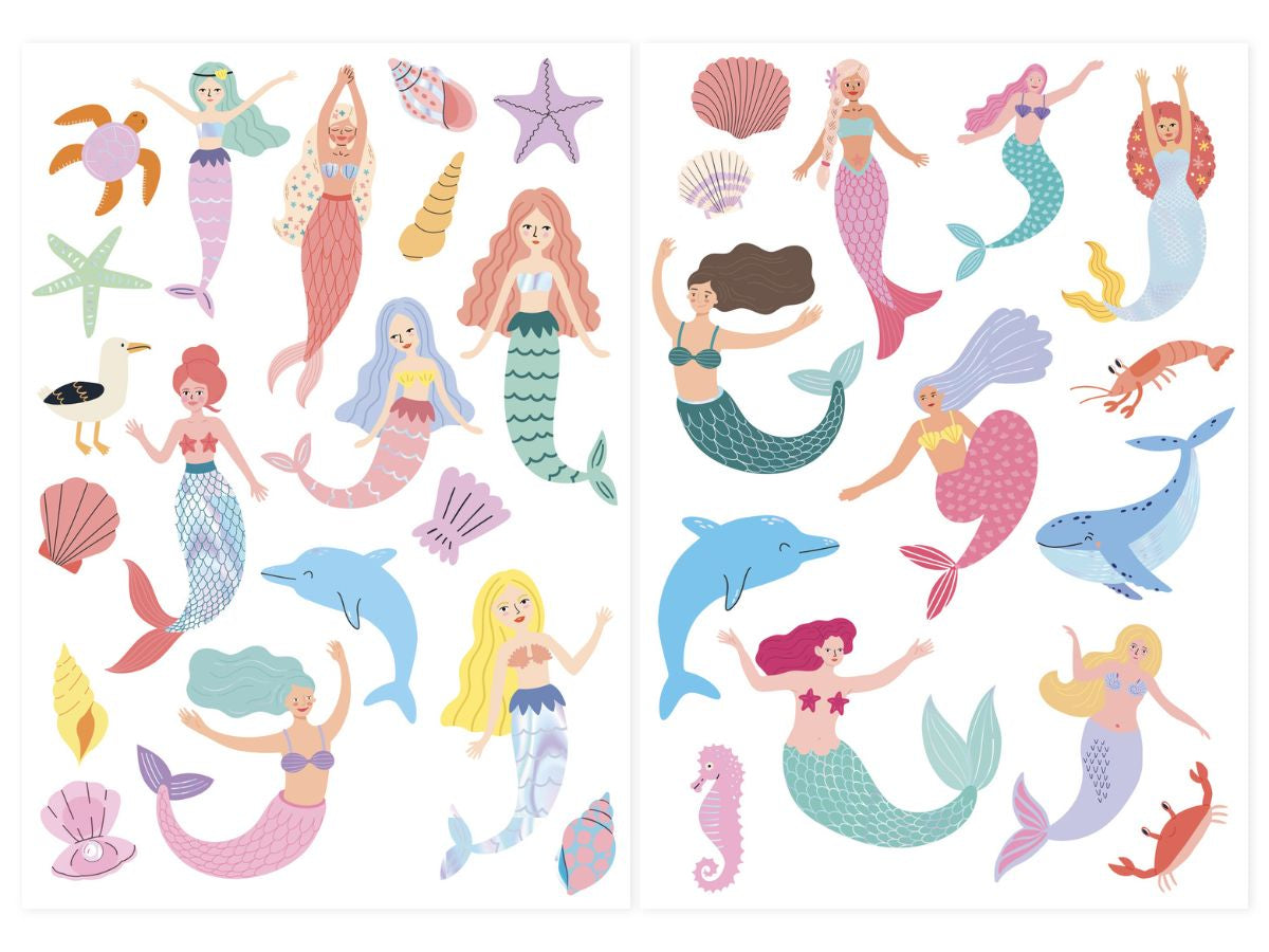 achat Pochette de 30 Tattoos Effet holographique - Sirènes