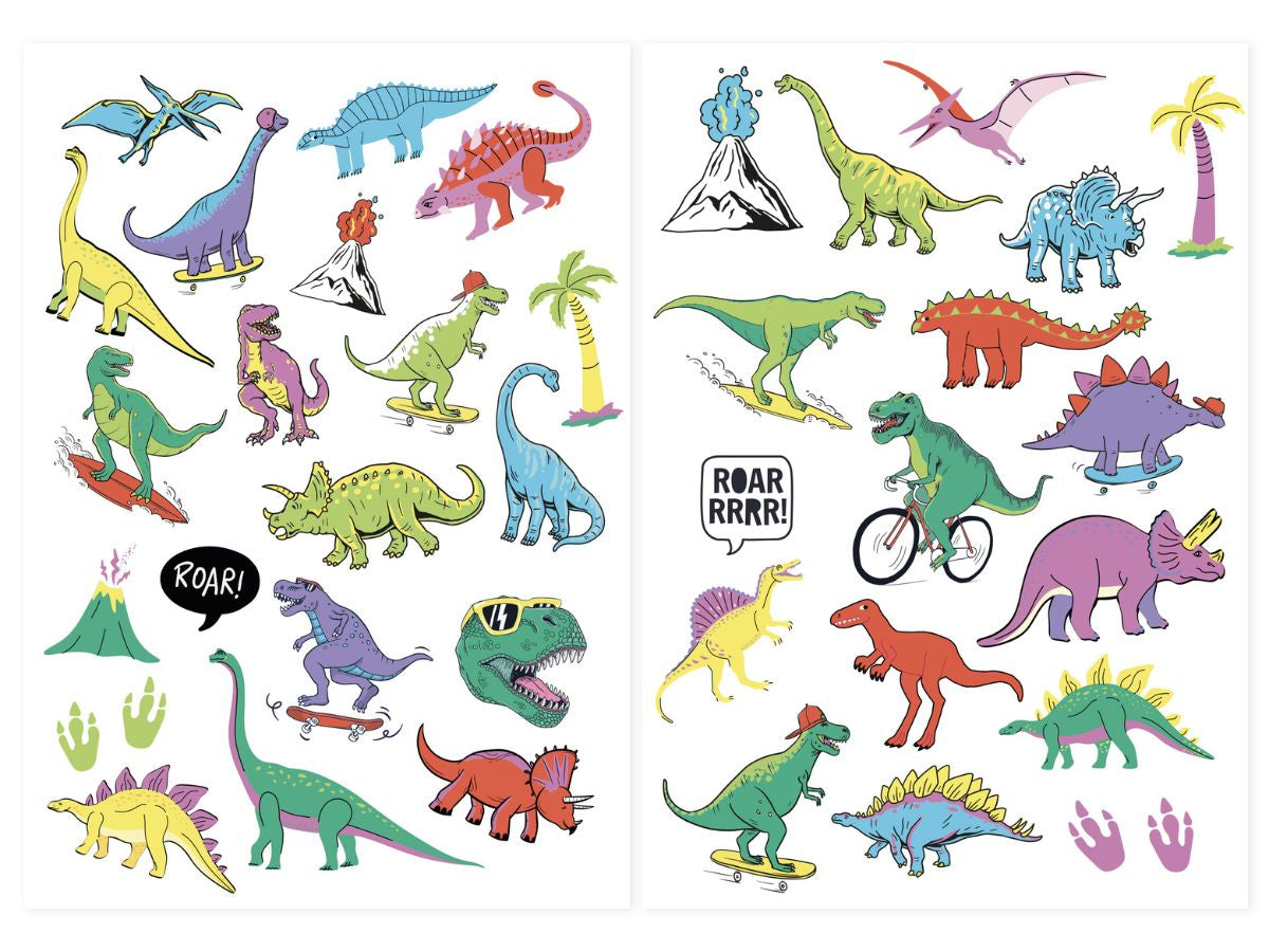 achat Pochette de 30 Tattoos Paillettes néon vert - Dino Crush