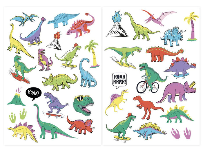 Achat Pochette de 30 Tattoos Paillettes néon vert - Dino Crush