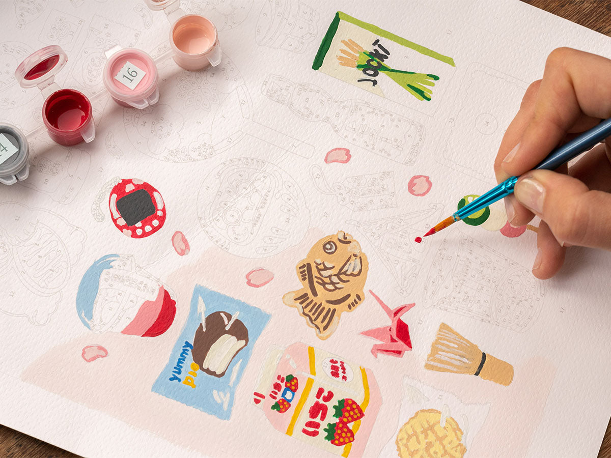 achat Coffret peinture au numéro - Petit Pinceau Week-end à Tokyo par Yuzu and Mikan